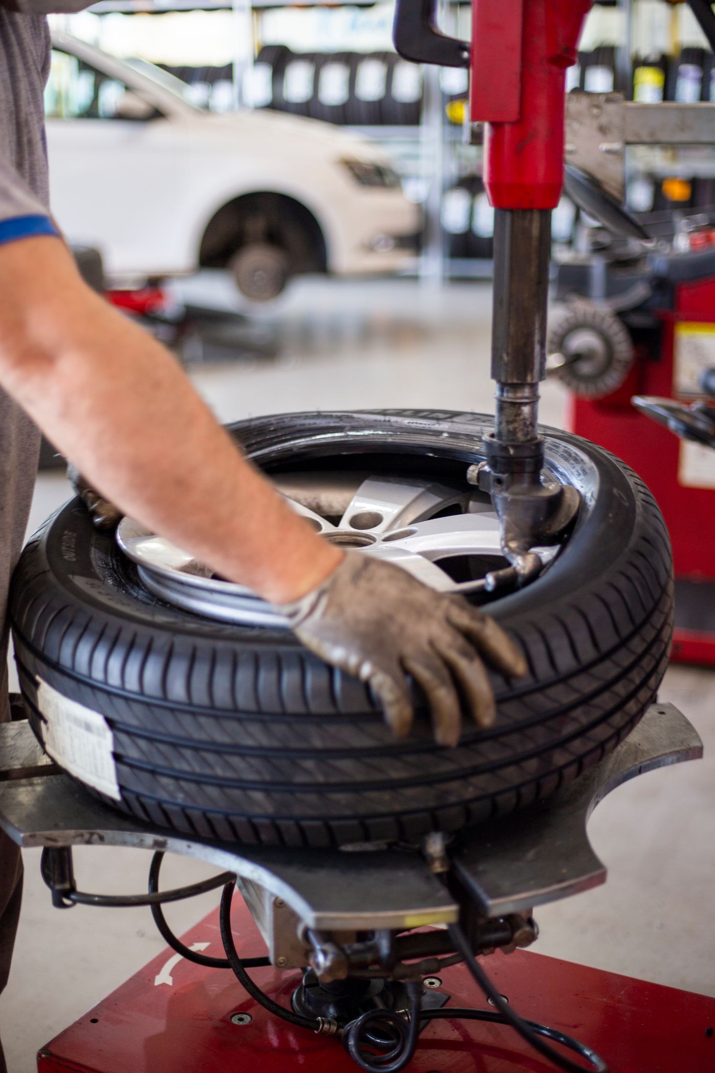 Mechanic checking a car engine